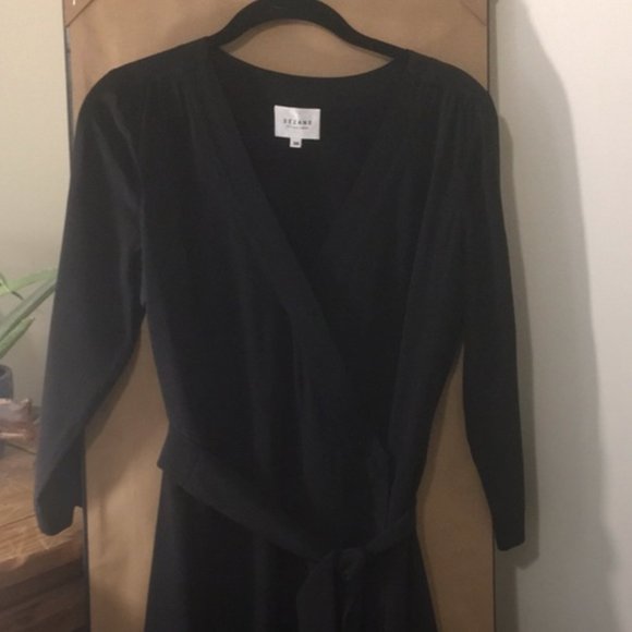 SOLD Sezane Anny dress 100% silk midi wrap dress Small size 36 FR US 4 - Picture 4 of 7